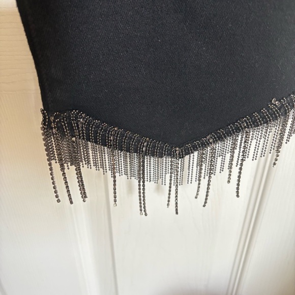 Risen Margo Rhinestone Embellished Mid Rise Crop Straight Jeans Chain Detail 1XL - Picture 4 of 10